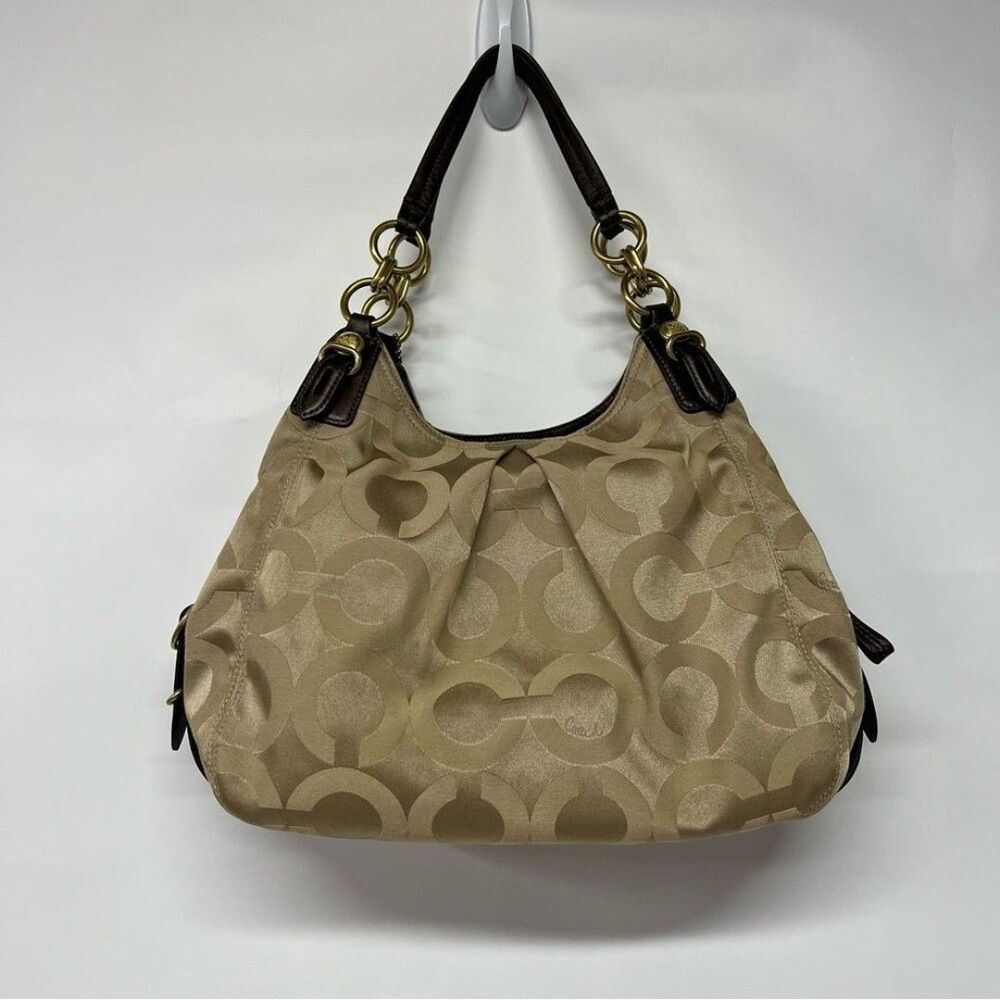 Coach signature Maggie tan shoulder handbag purse - Picture 2 of 10